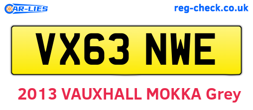 VX63NWE are the vehicle registration plates.
