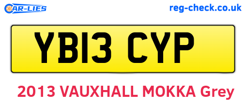 YB13CYP are the vehicle registration plates.