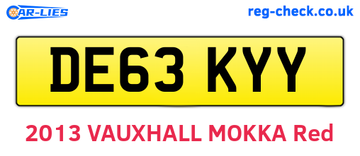 DE63KYY are the vehicle registration plates.