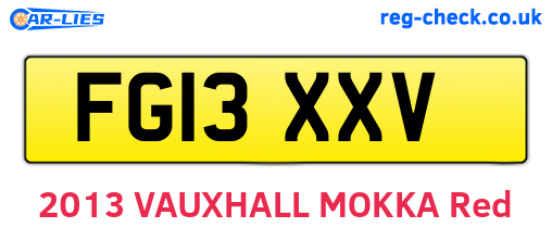 FG13XXV are the vehicle registration plates.
