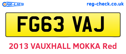 FG63VAJ are the vehicle registration plates.