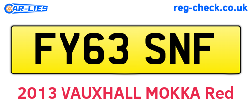 FY63SNF are the vehicle registration plates.