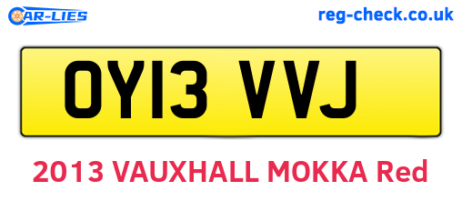 OY13VVJ are the vehicle registration plates.