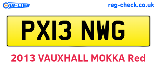PX13NWG are the vehicle registration plates.