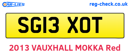 SG13XOT are the vehicle registration plates.