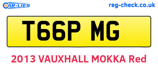 T66PMG are the vehicle registration plates.