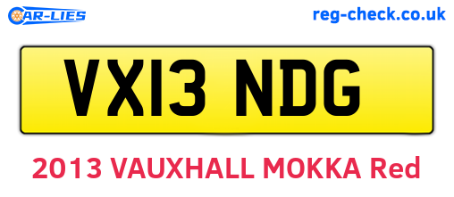 VX13NDG are the vehicle registration plates.