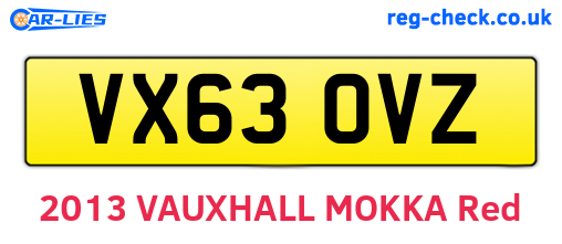 VX63OVZ are the vehicle registration plates.