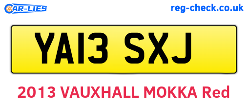 YA13SXJ are the vehicle registration plates.