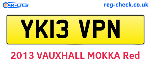 YK13VPN are the vehicle registration plates.