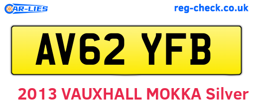 AV62YFB are the vehicle registration plates.