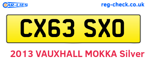 CX63SXO are the vehicle registration plates.