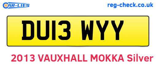 DU13WYY are the vehicle registration plates.
