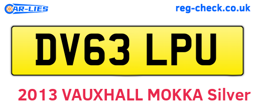 DV63LPU are the vehicle registration plates.