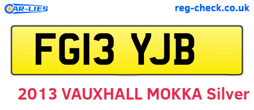 FG13YJB are the vehicle registration plates.