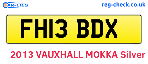 FH13BDX are the vehicle registration plates.