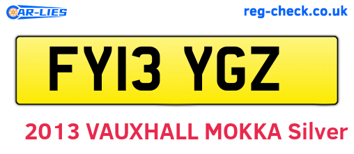 FY13YGZ are the vehicle registration plates.