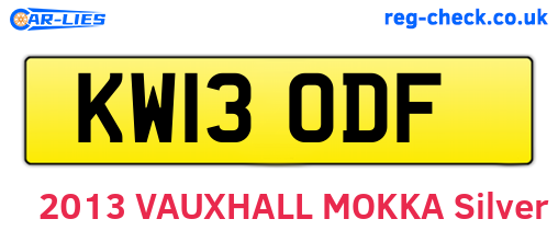 KW13ODF are the vehicle registration plates.