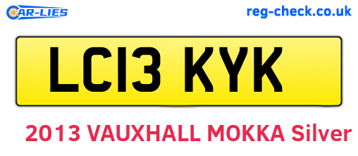 LC13KYK are the vehicle registration plates.