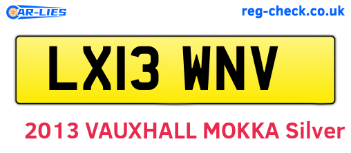 LX13WNV are the vehicle registration plates.