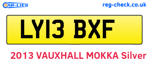 LY13BXF are the vehicle registration plates.