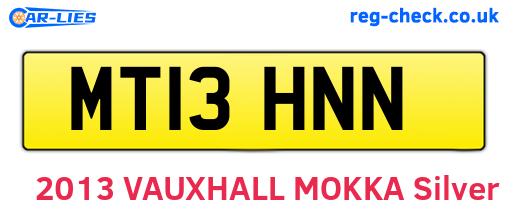MT13HNN are the vehicle registration plates.