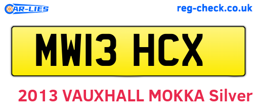 MW13HCX are the vehicle registration plates.