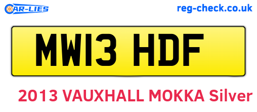 MW13HDF are the vehicle registration plates.