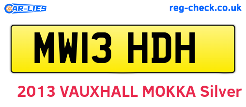 MW13HDH are the vehicle registration plates.