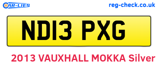 ND13PXG are the vehicle registration plates.