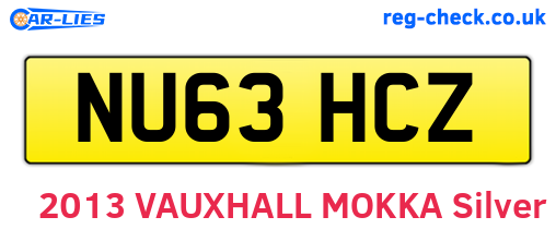 NU63HCZ are the vehicle registration plates.