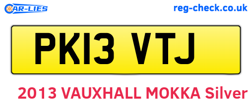 PK13VTJ are the vehicle registration plates.
