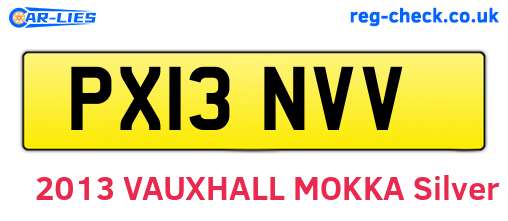 PX13NVV are the vehicle registration plates.