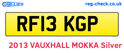RF13KGP are the vehicle registration plates.