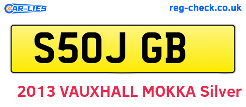 S50JGB are the vehicle registration plates.