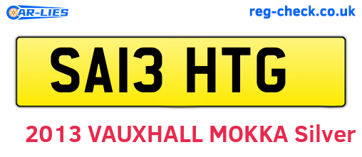 SA13HTG are the vehicle registration plates.