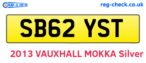 SB62YST are the vehicle registration plates.