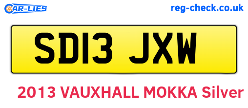 SD13JXW are the vehicle registration plates.