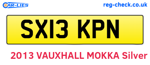 SX13KPN are the vehicle registration plates.