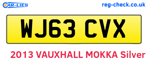 WJ63CVX are the vehicle registration plates.
