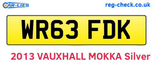 WR63FDK are the vehicle registration plates.