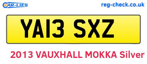 YA13SXZ are the vehicle registration plates.