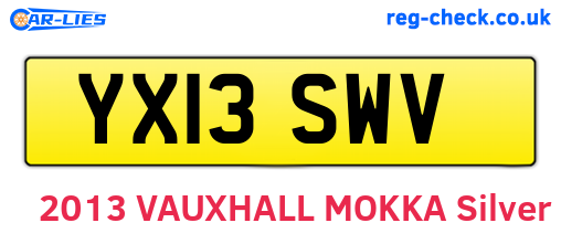 YX13SWV are the vehicle registration plates.