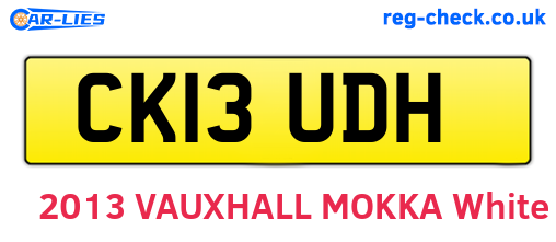 CK13UDH are the vehicle registration plates.