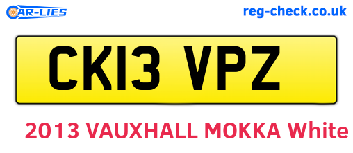 CK13VPZ are the vehicle registration plates.