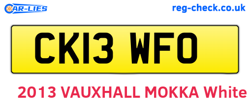 CK13WFO are the vehicle registration plates.