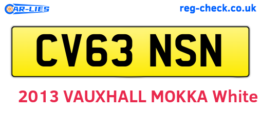 CV63NSN are the vehicle registration plates.