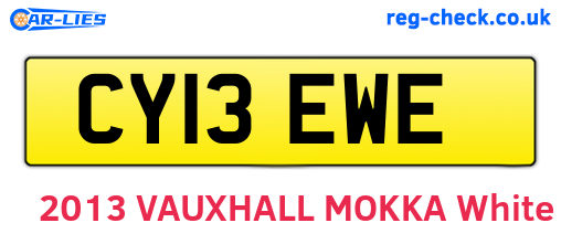 CY13EWE are the vehicle registration plates.