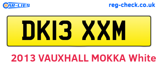 DK13XXM are the vehicle registration plates.