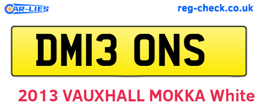 DM13ONS are the vehicle registration plates.